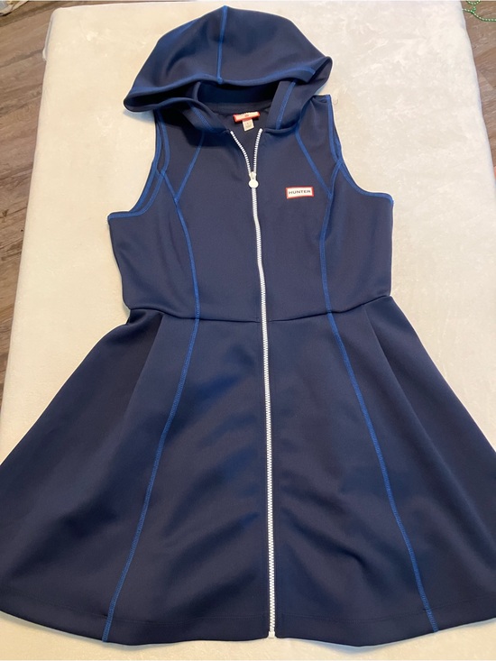 Hunter for Target Dresses & Skirts - Hunter Navy Hooded Zip Dress with Bright Blue Stitching